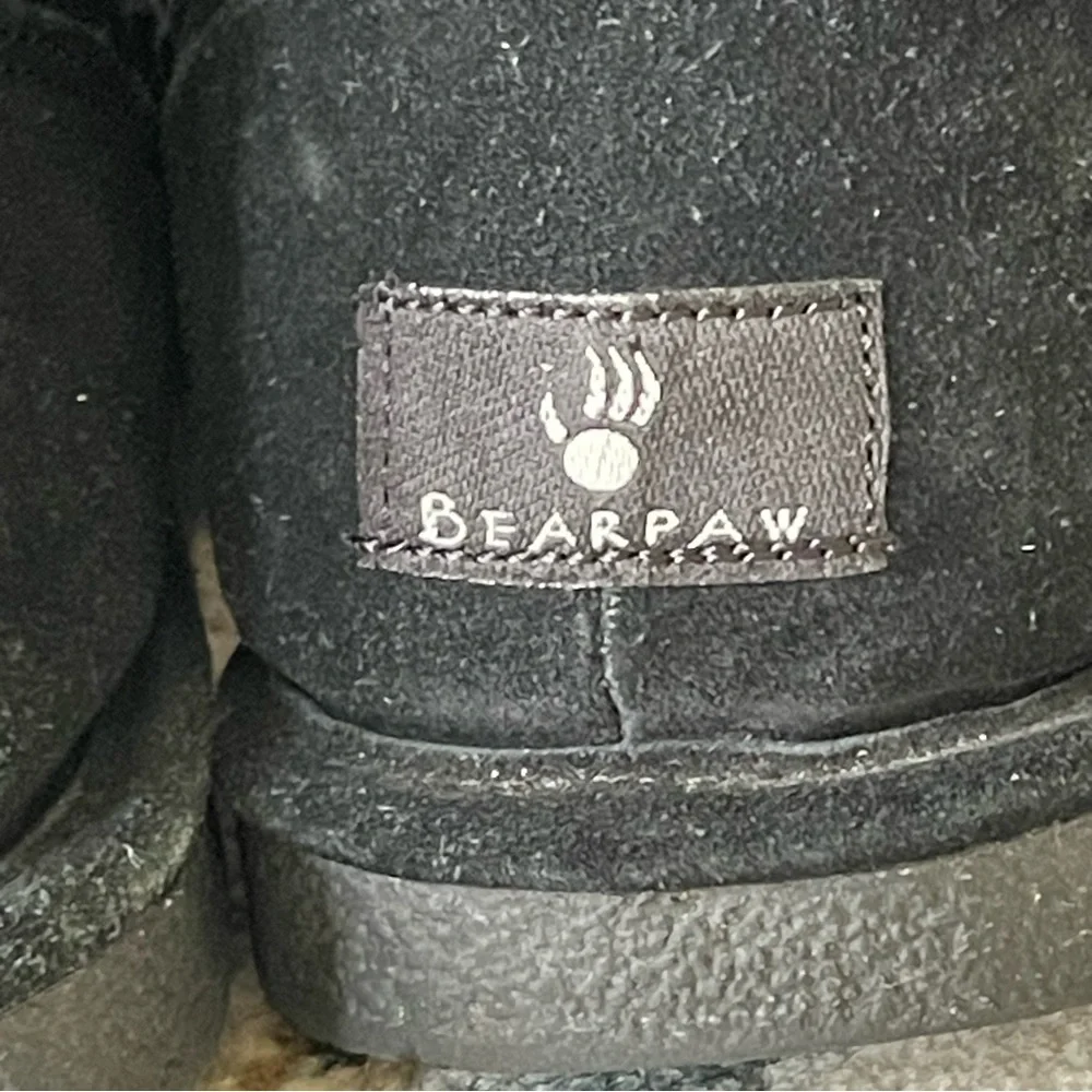 BearPaw Tall Black Knit Sweater Boots